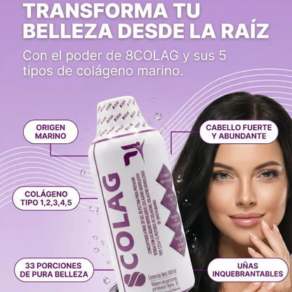 🔥COLAG 8 Colágenos Líquidos | Piel, Cabello, Uñas y Articulaciones